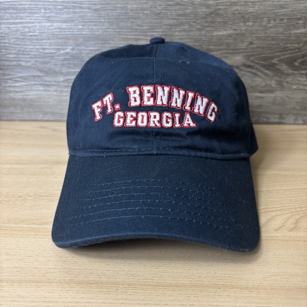 Ft Benning Georgia Hat Cap Strap Back Navy Blue Embroidered Souvenir Mens Ouray